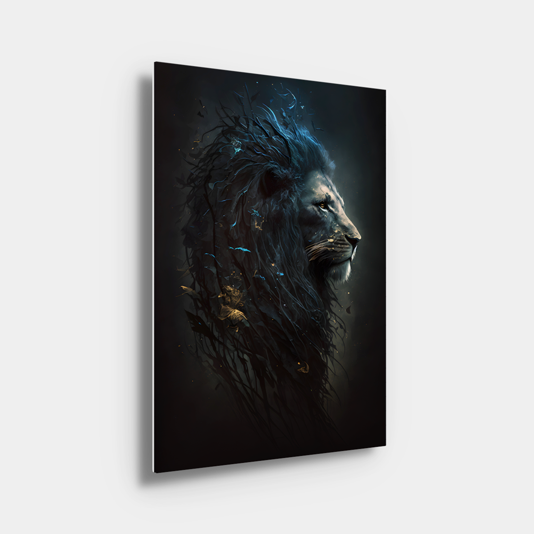 Aesthetic Lion Blue Paint Art