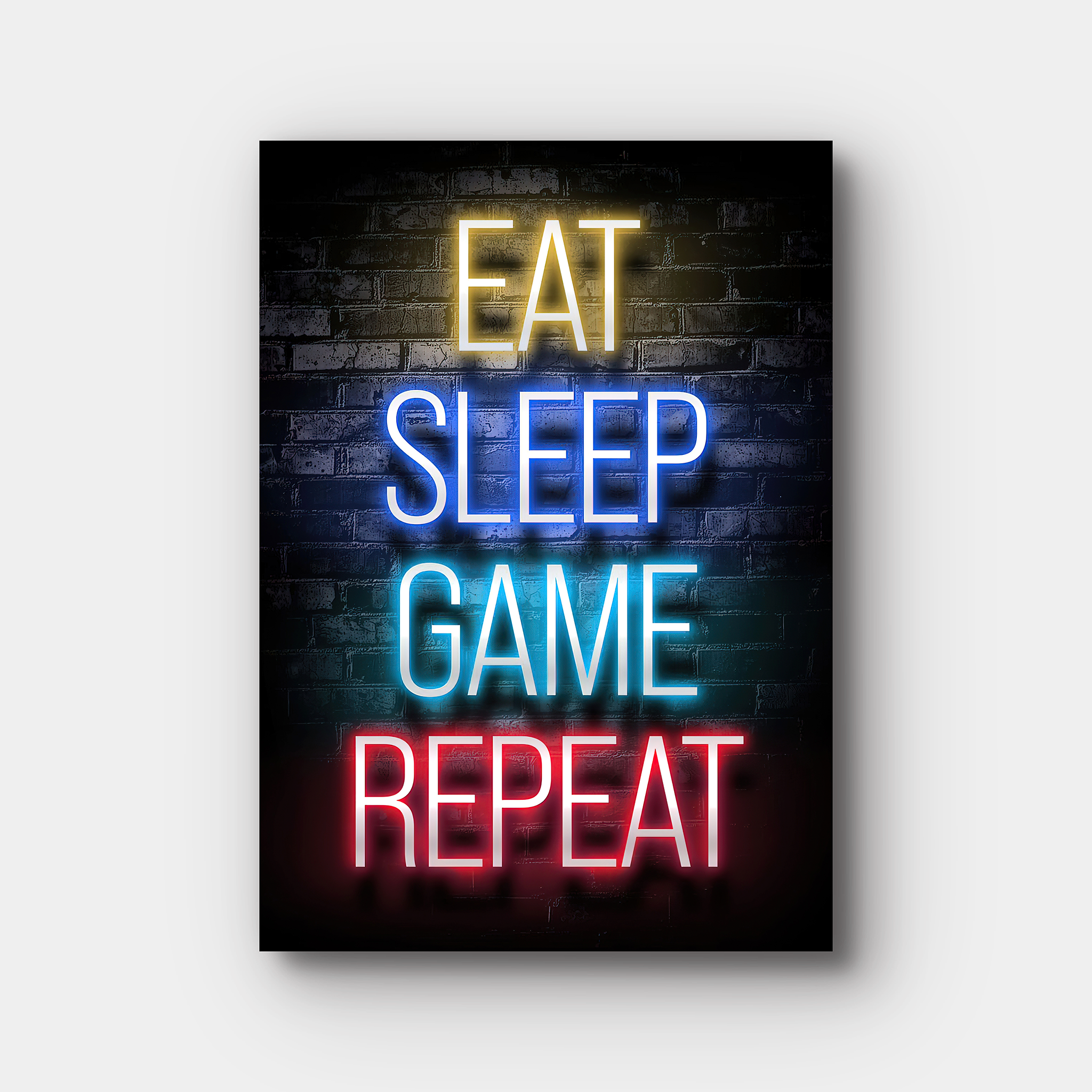 Eat Sleep Game Repeat Neon Lights