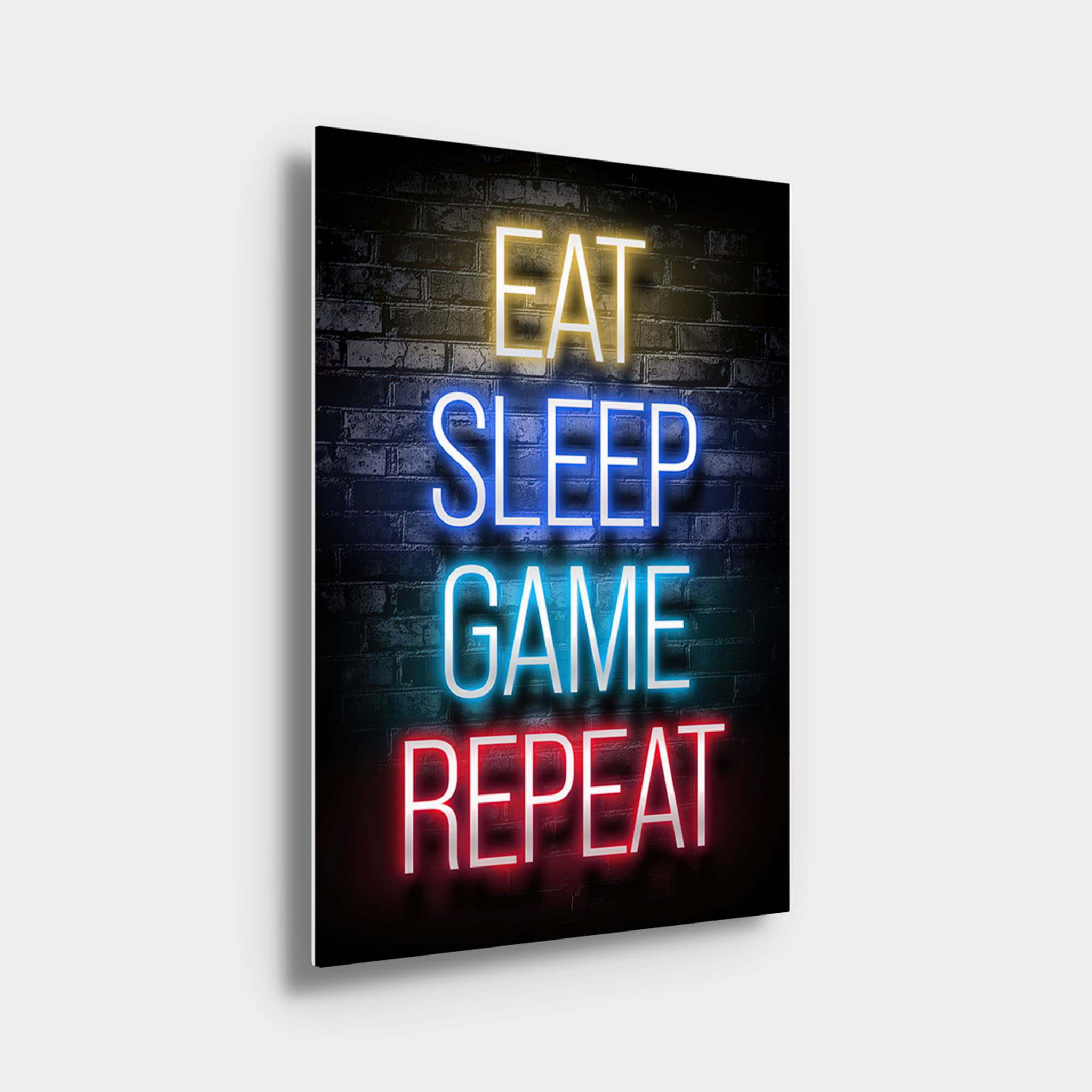 Eat Sleep Game Repeat Neon Lights