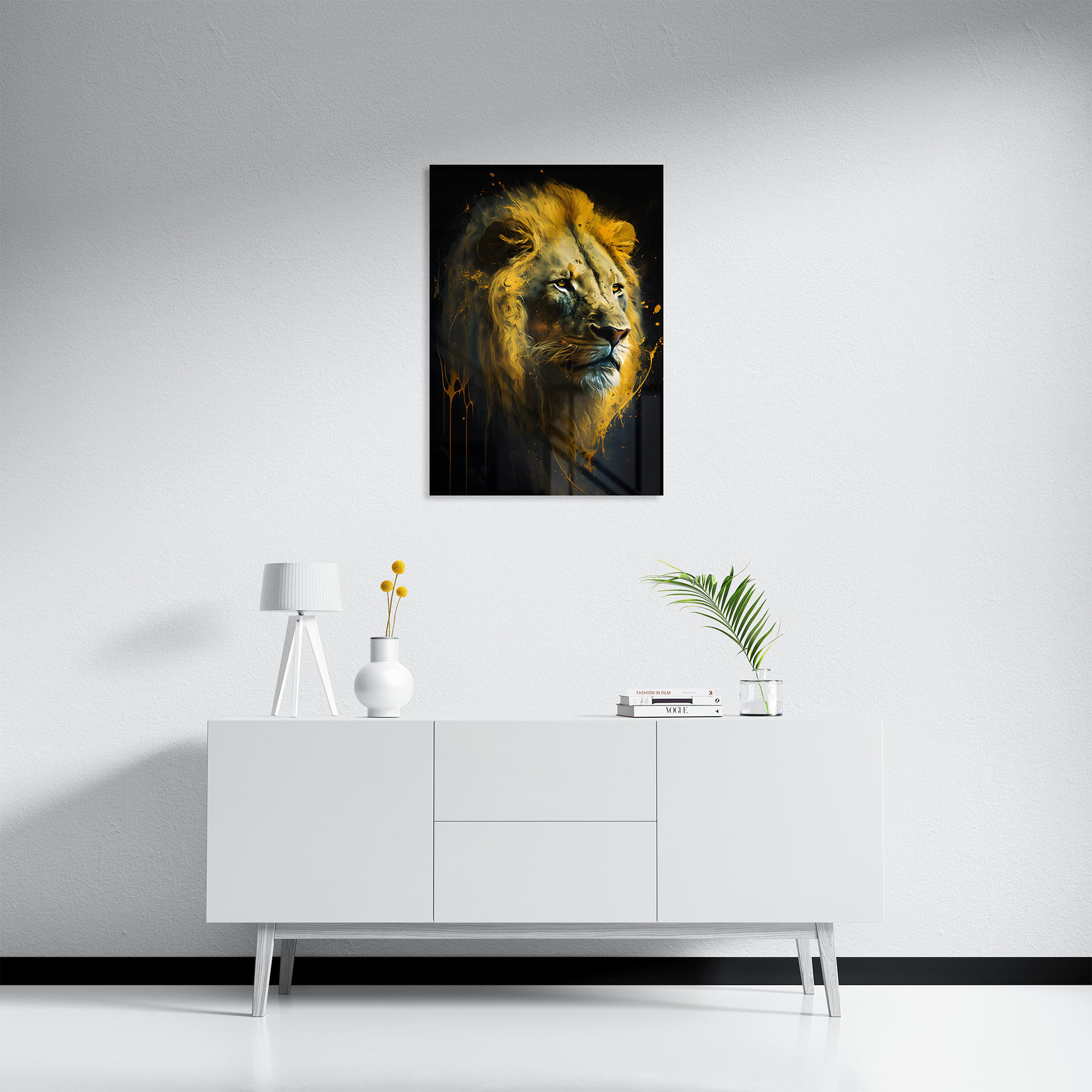 Aesthetic Lion Splash Gold Art