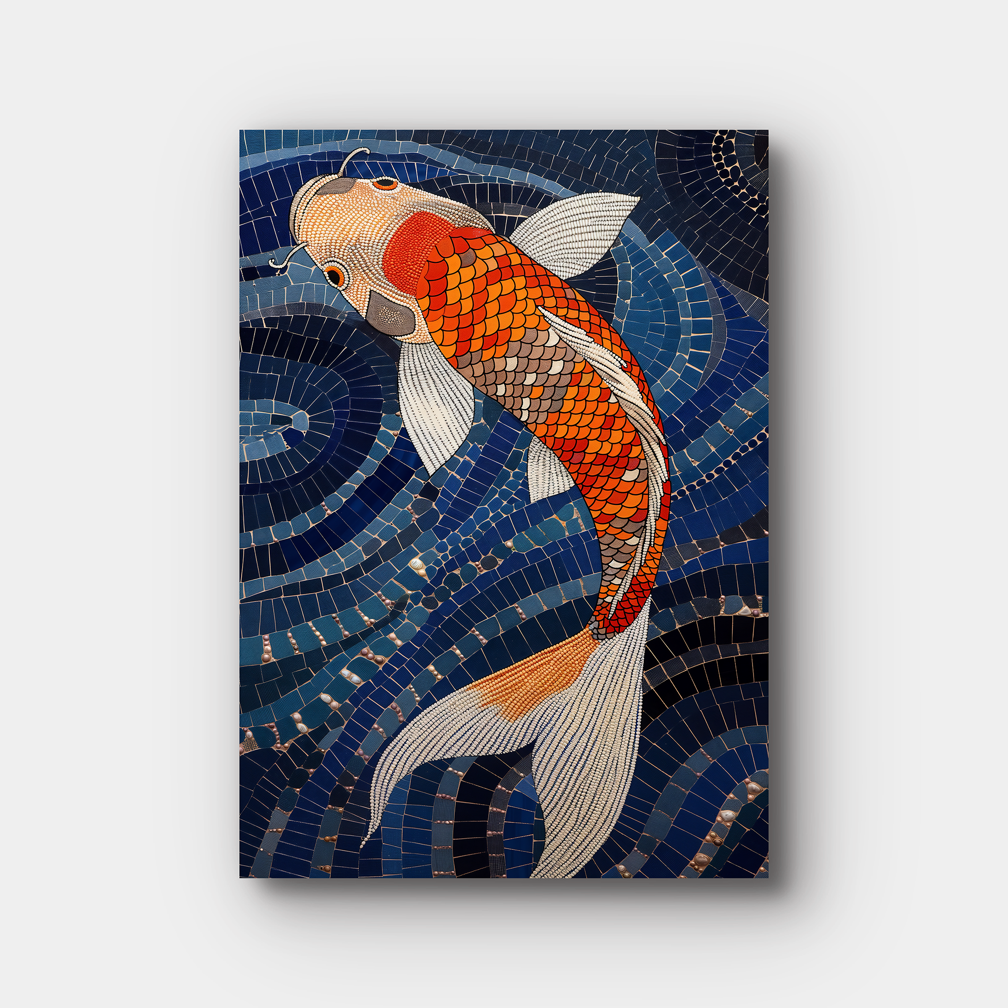 Koi In Blue Tiles