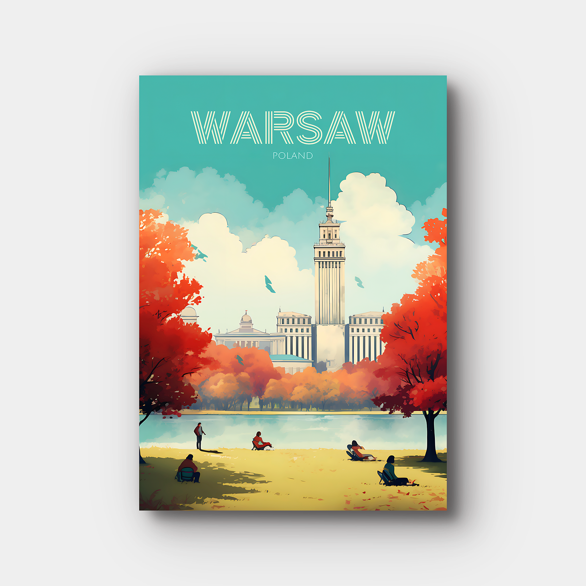 Warsaw Travel Poster