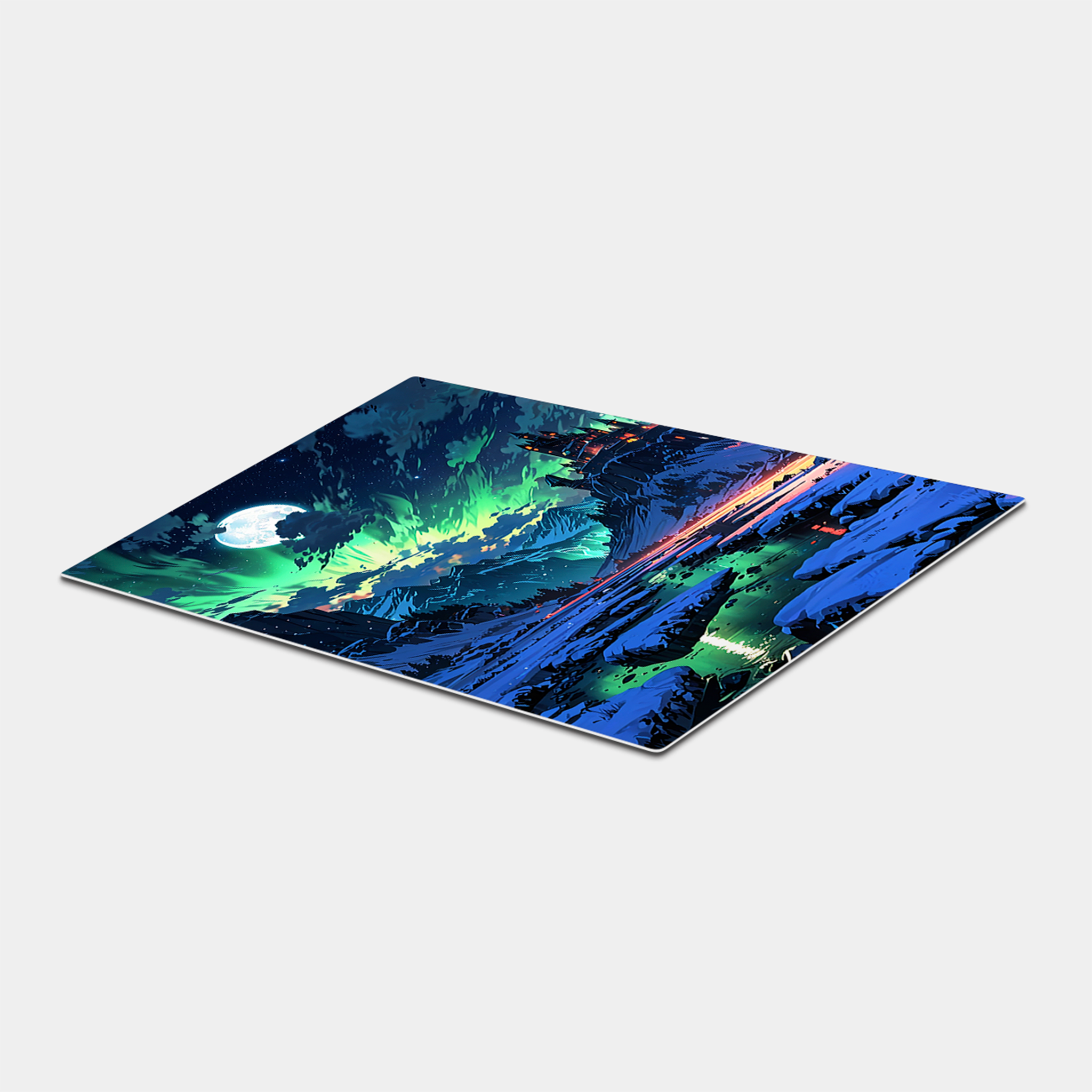 Northern Lights Inspired Animated Mountain Castle