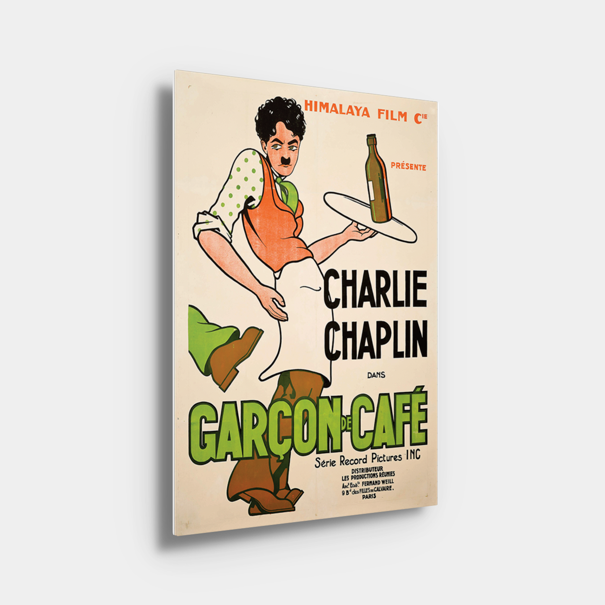 Charlie Chaplin Garçon de Café 1918 Vintage Poster