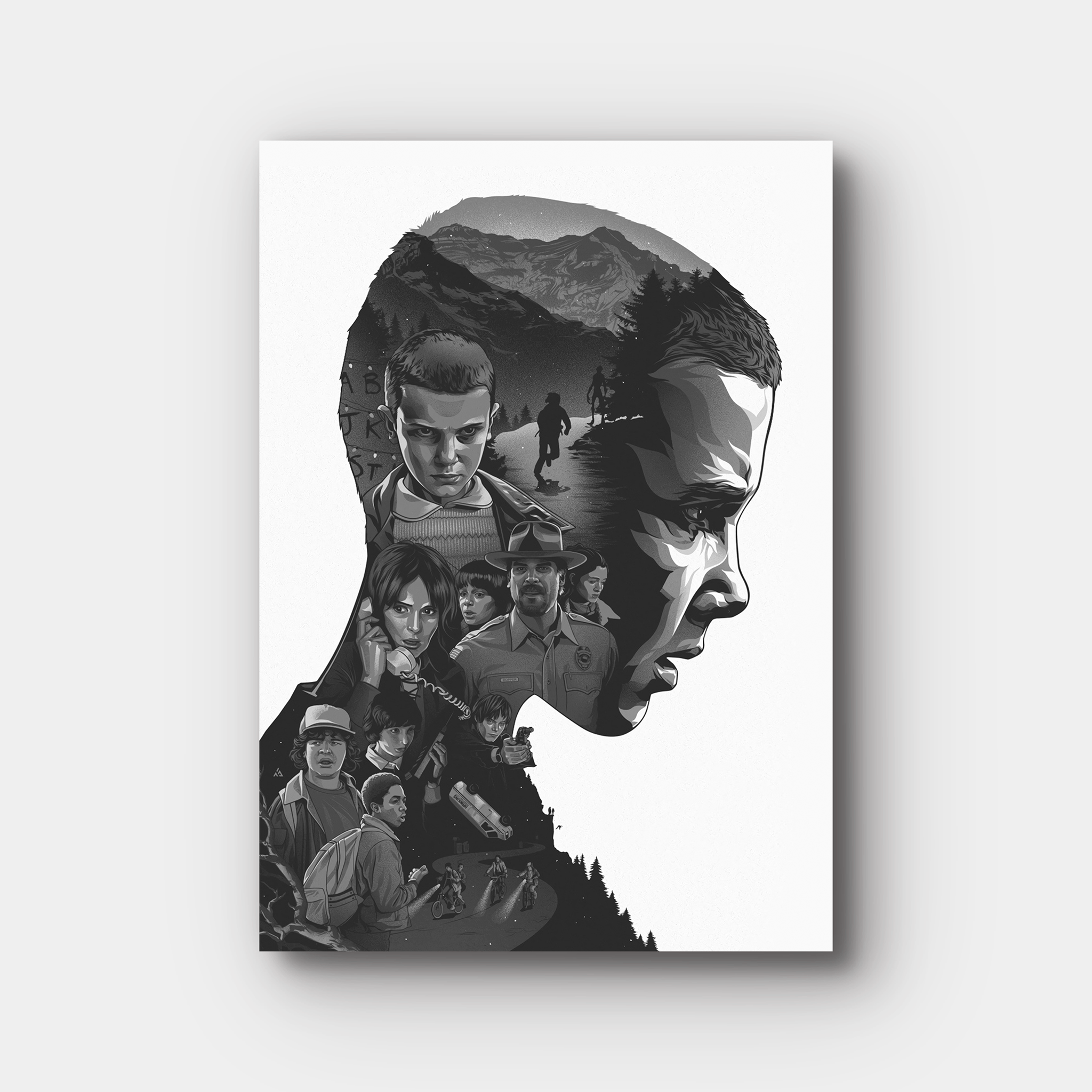 Eleven Stranger Things Cartoon Art