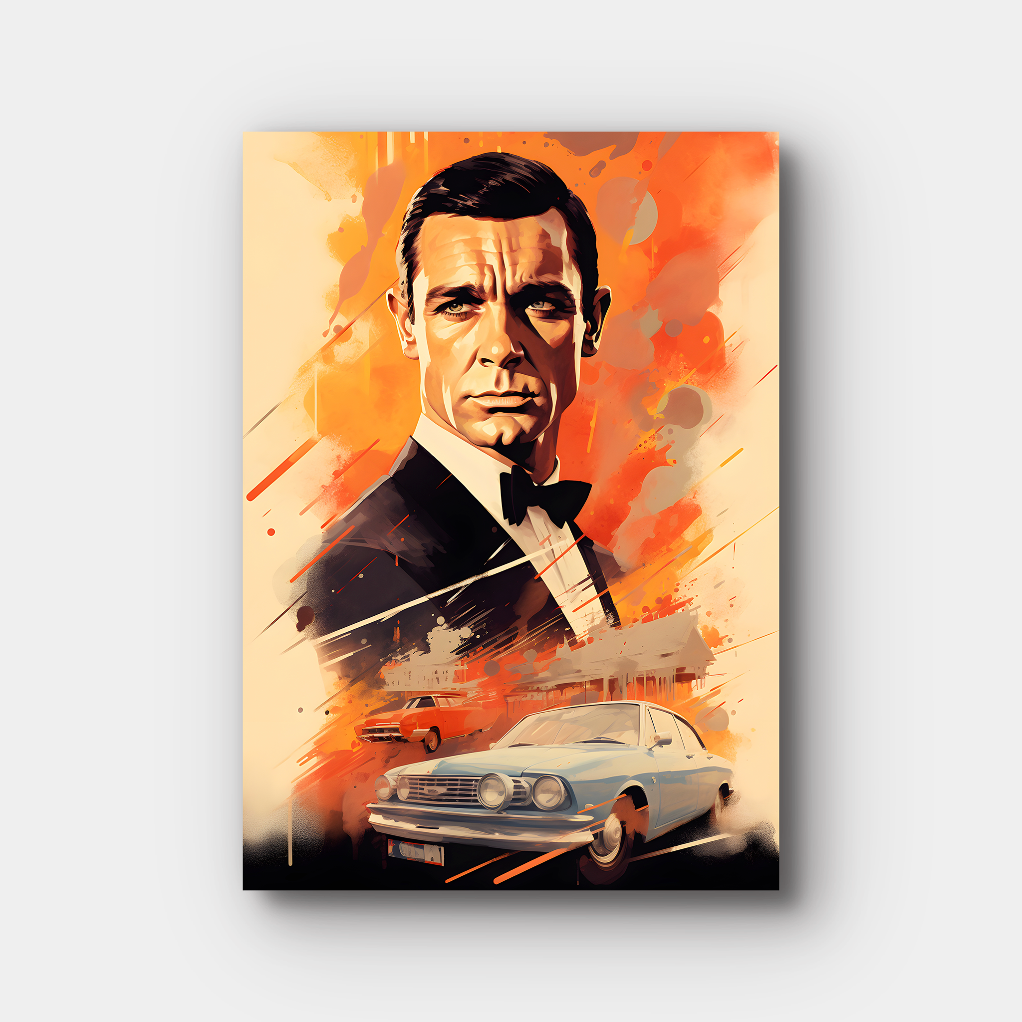 James Bond Orange Paint Art