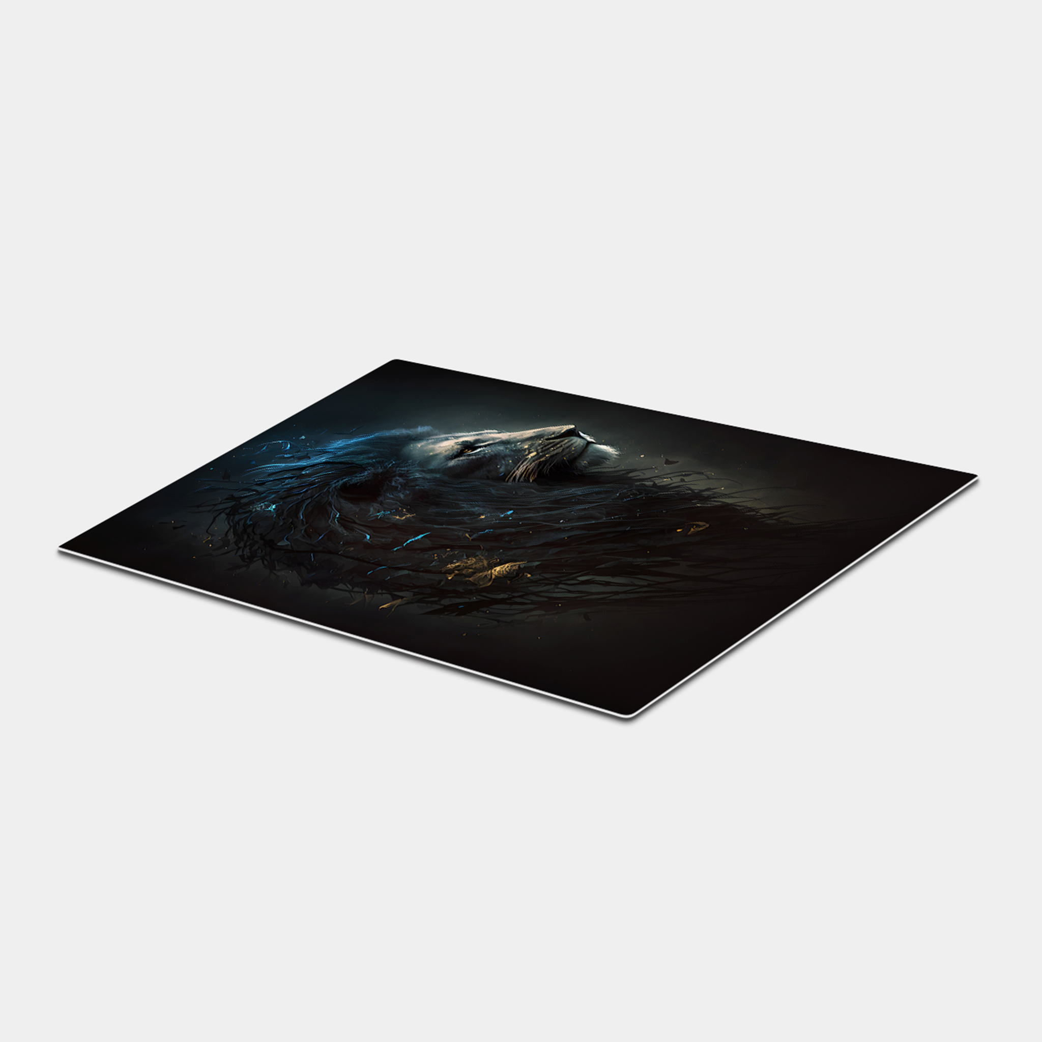 Aesthetic Lion Blue Paint Art