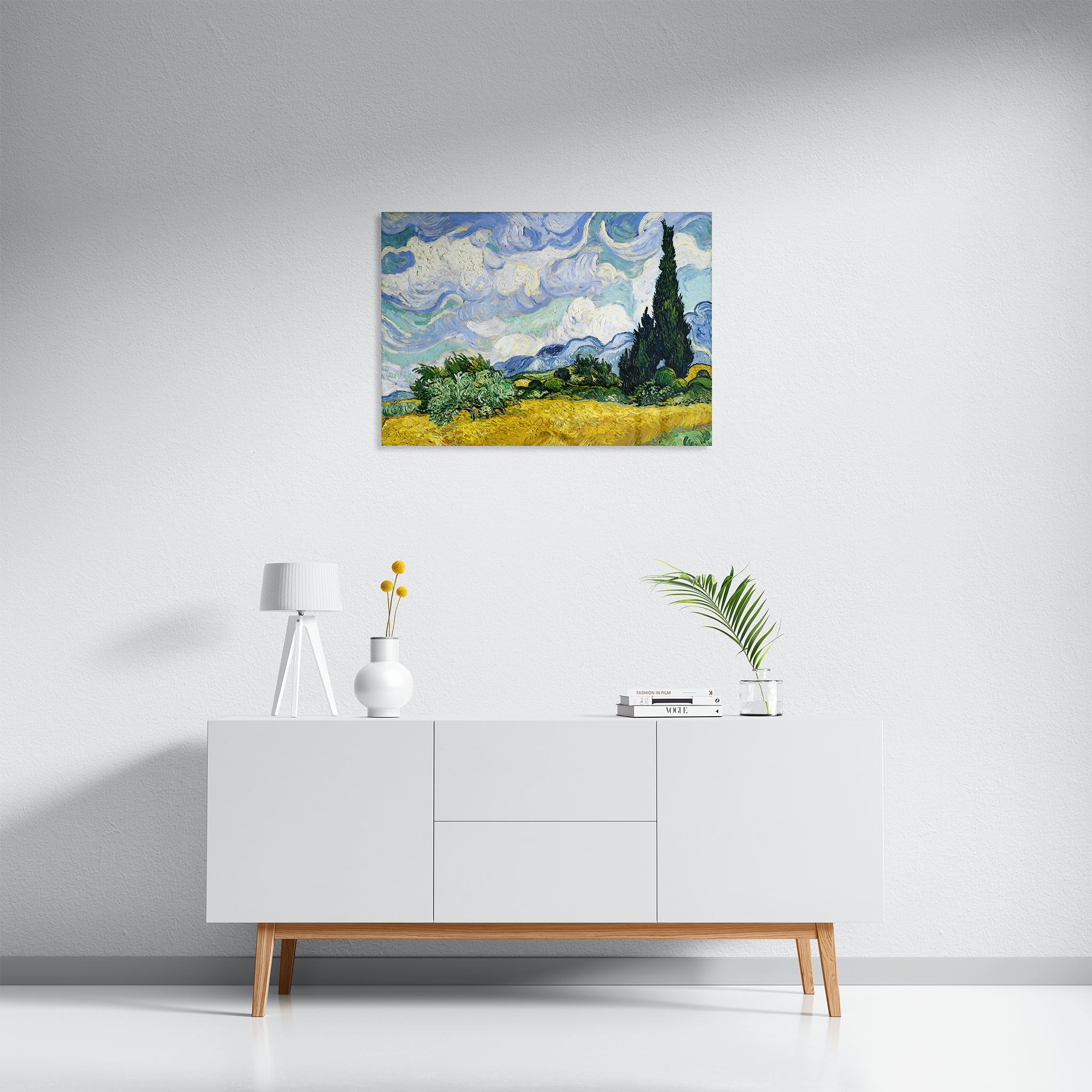 Wheat Field with Cypresses at the Haude Galline near Eygalieres by Vincent van Gogh