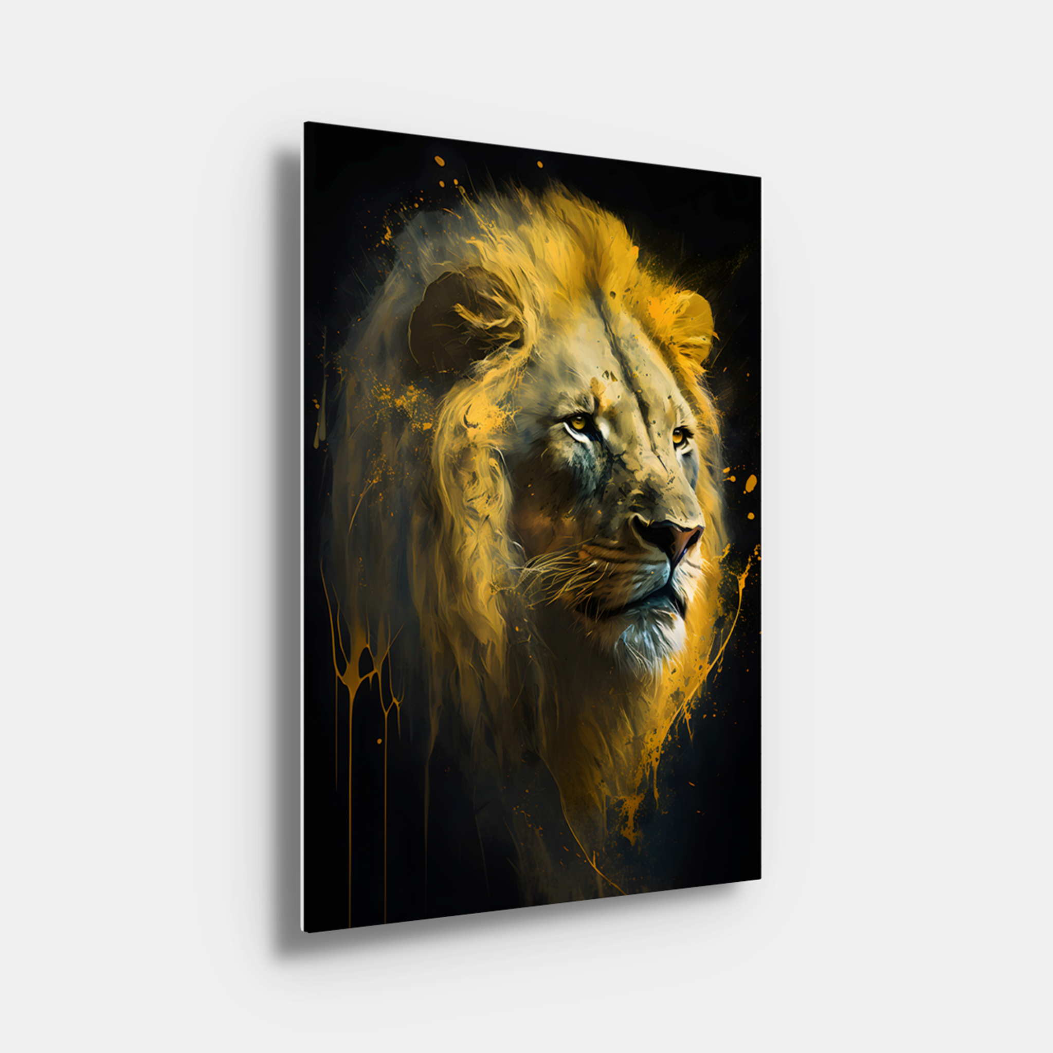Aesthetic Lion Splash Gold Art