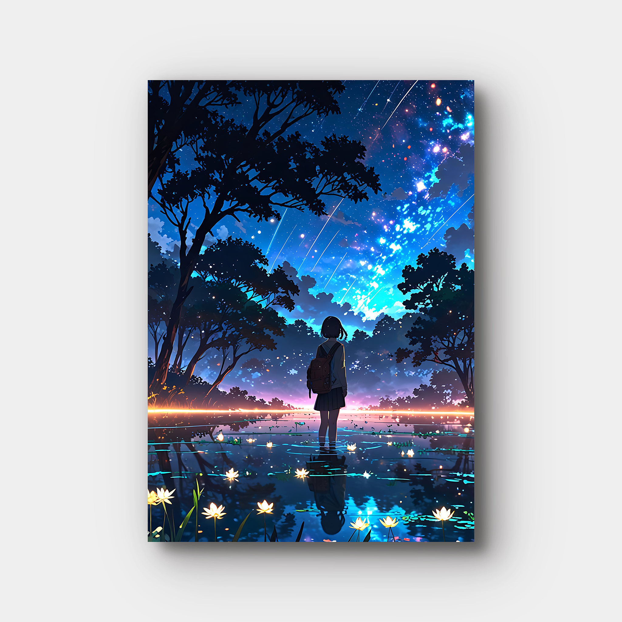 Glowing Lilies Anime Girl