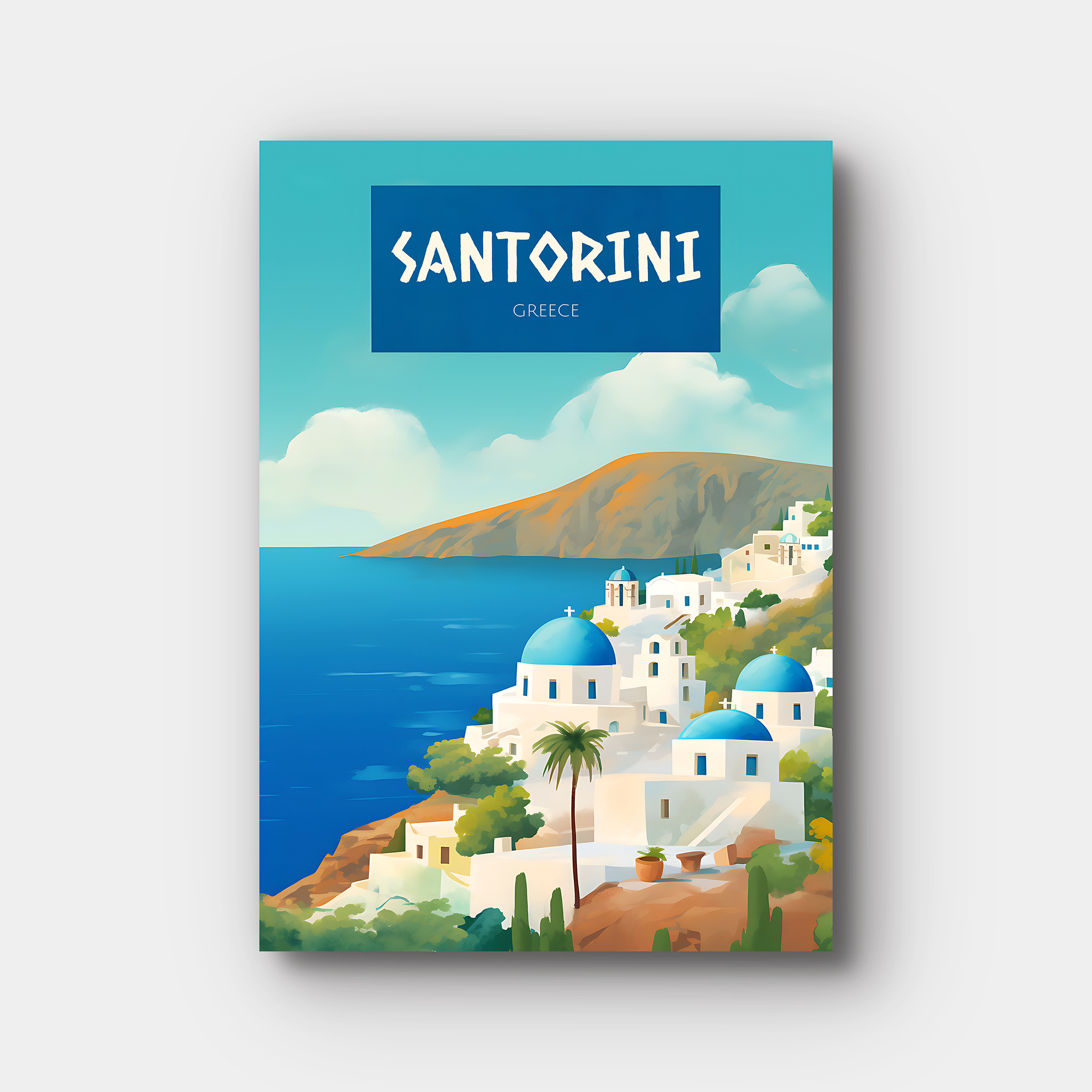 Santorini Travel Poster