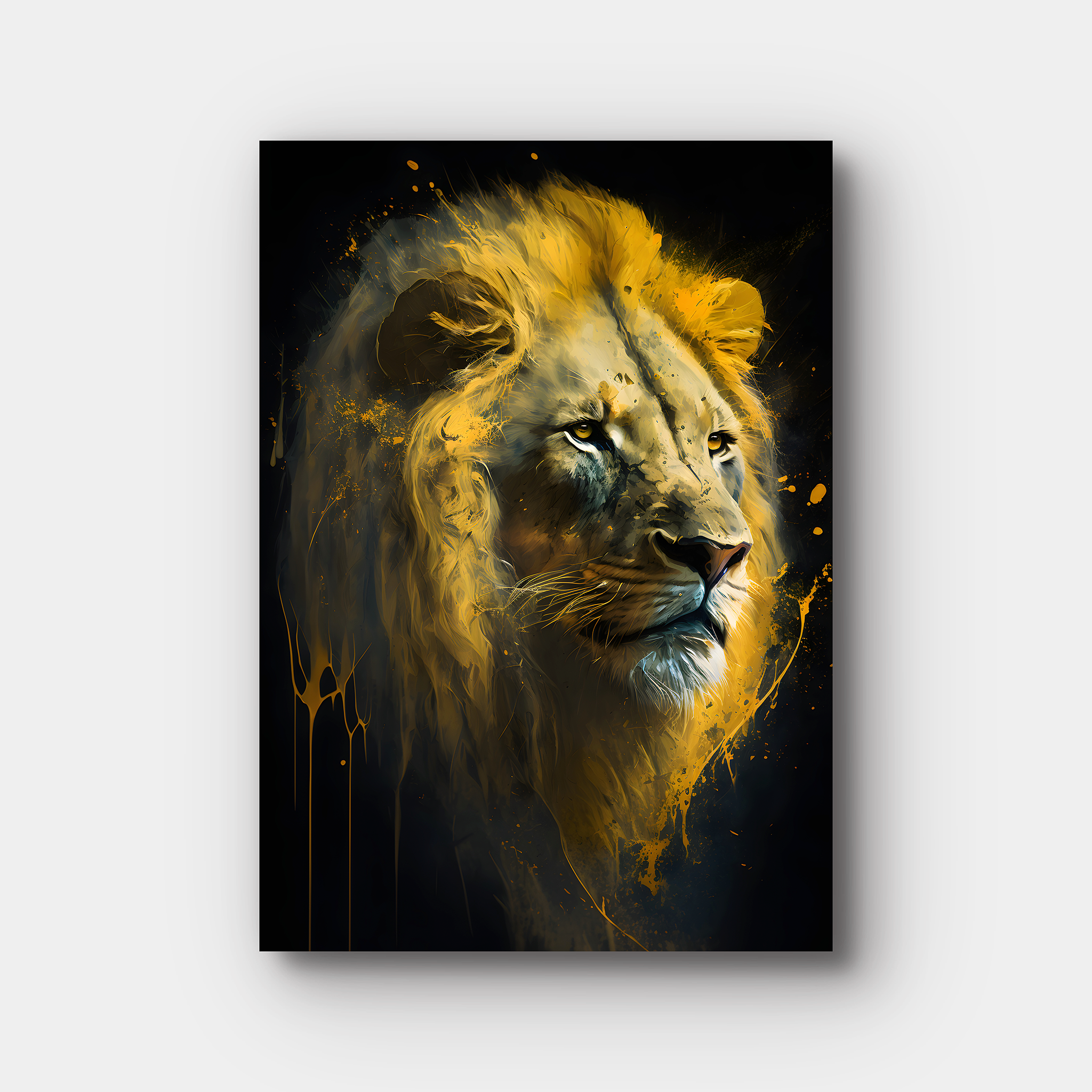 Aesthetic Lion Splash Gold Art