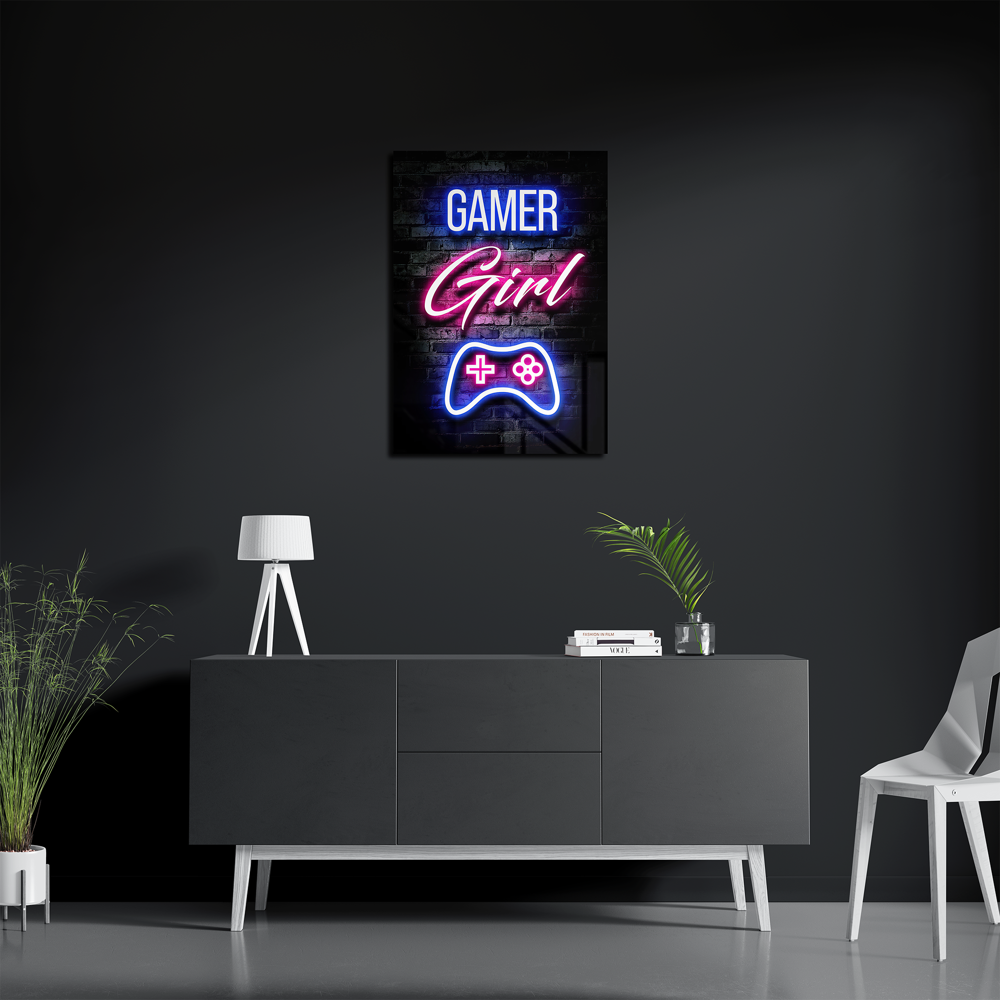 Gamer Girl Neon Lights