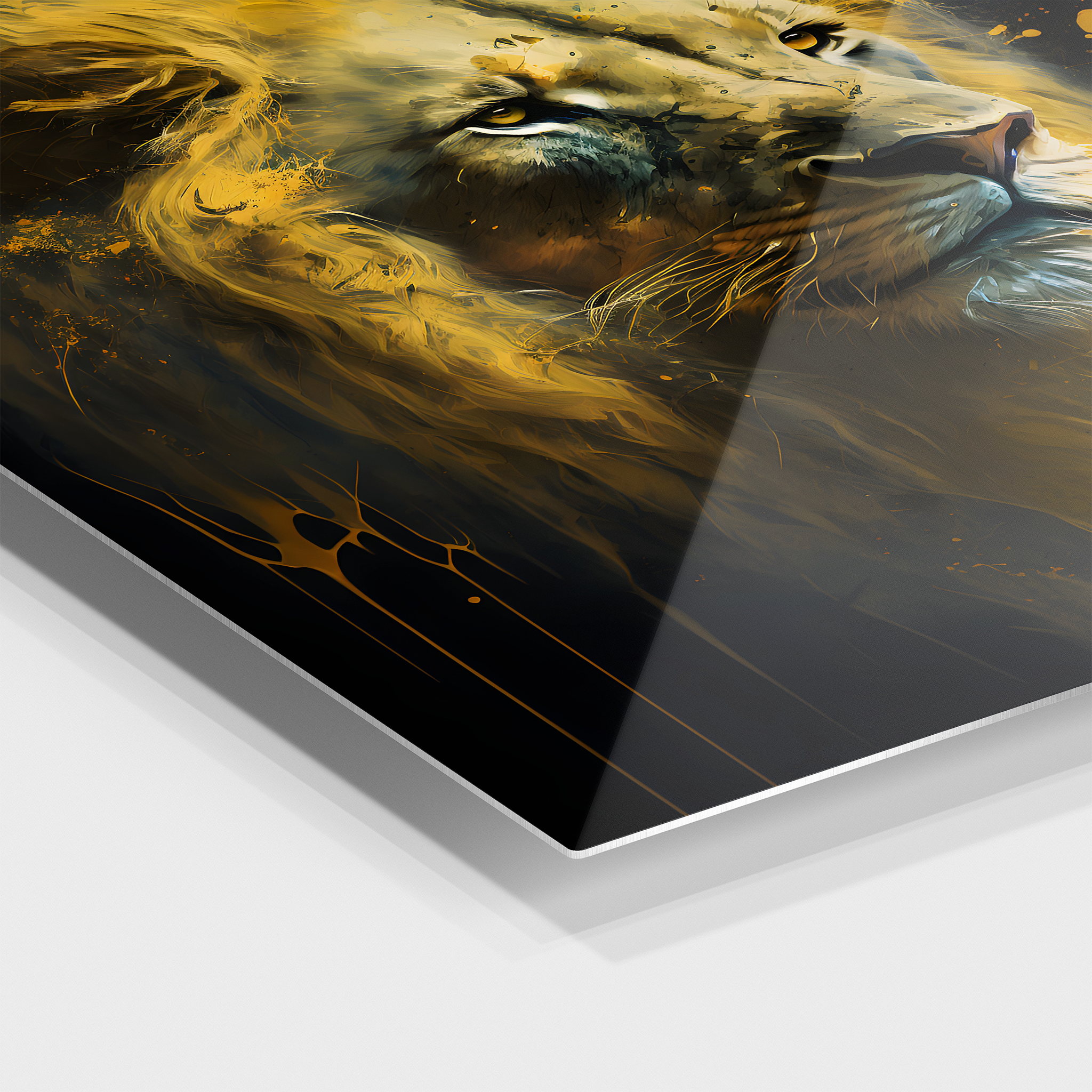 Aesthetic Lion Splash Gold Art