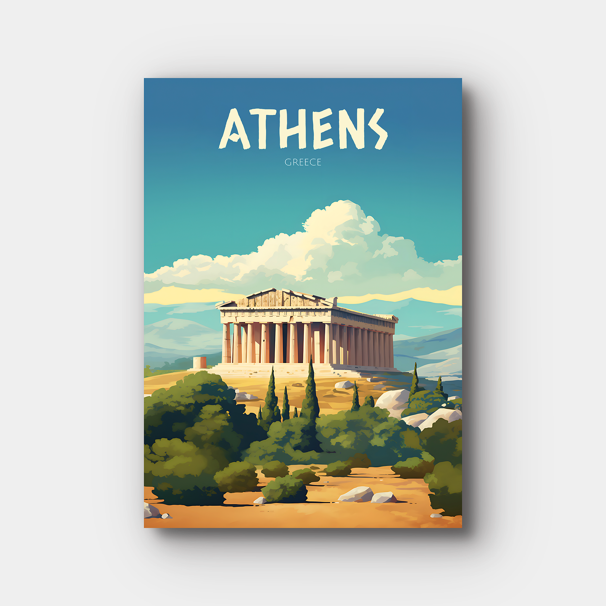 Athens Travel Poster