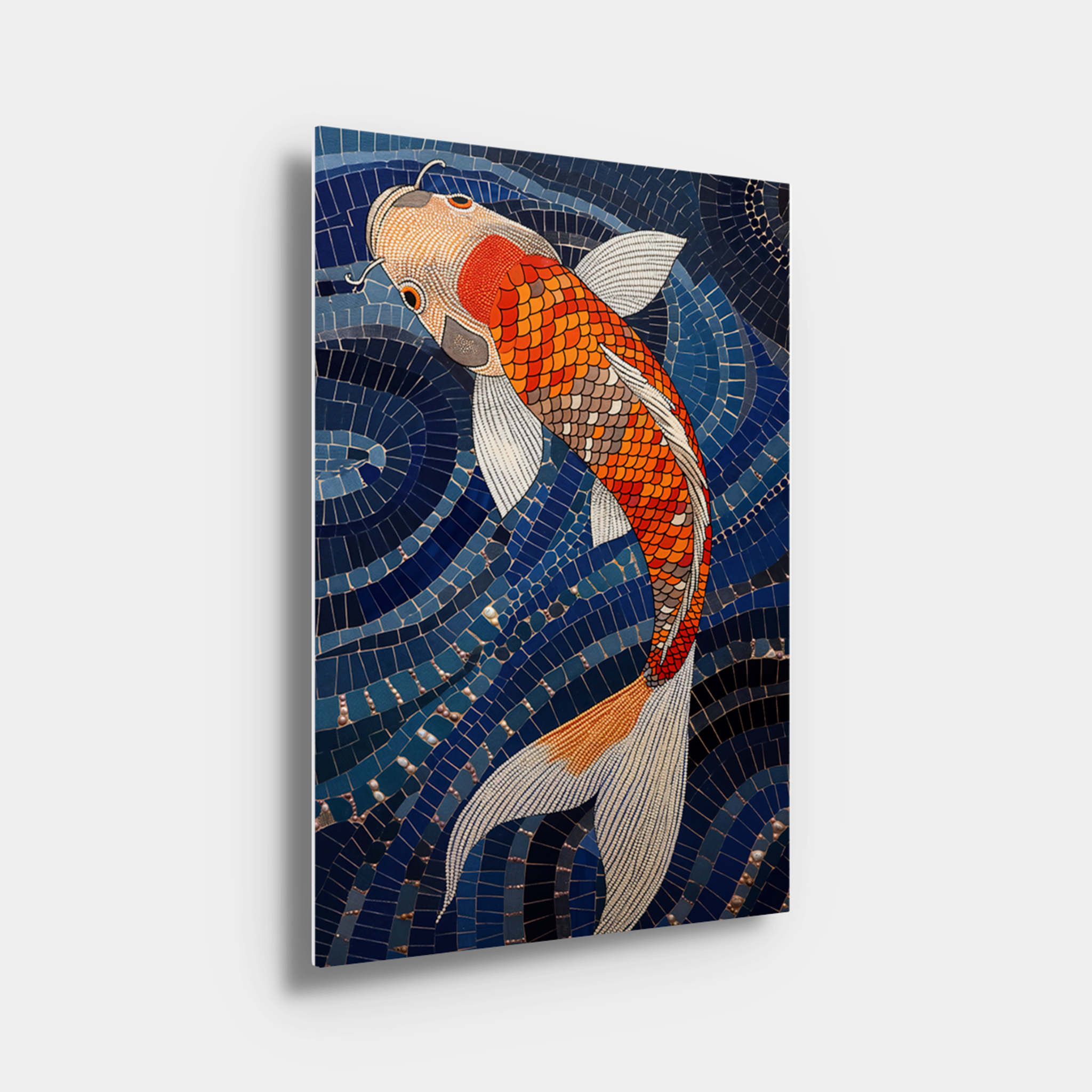 Koi In Blue Tiles