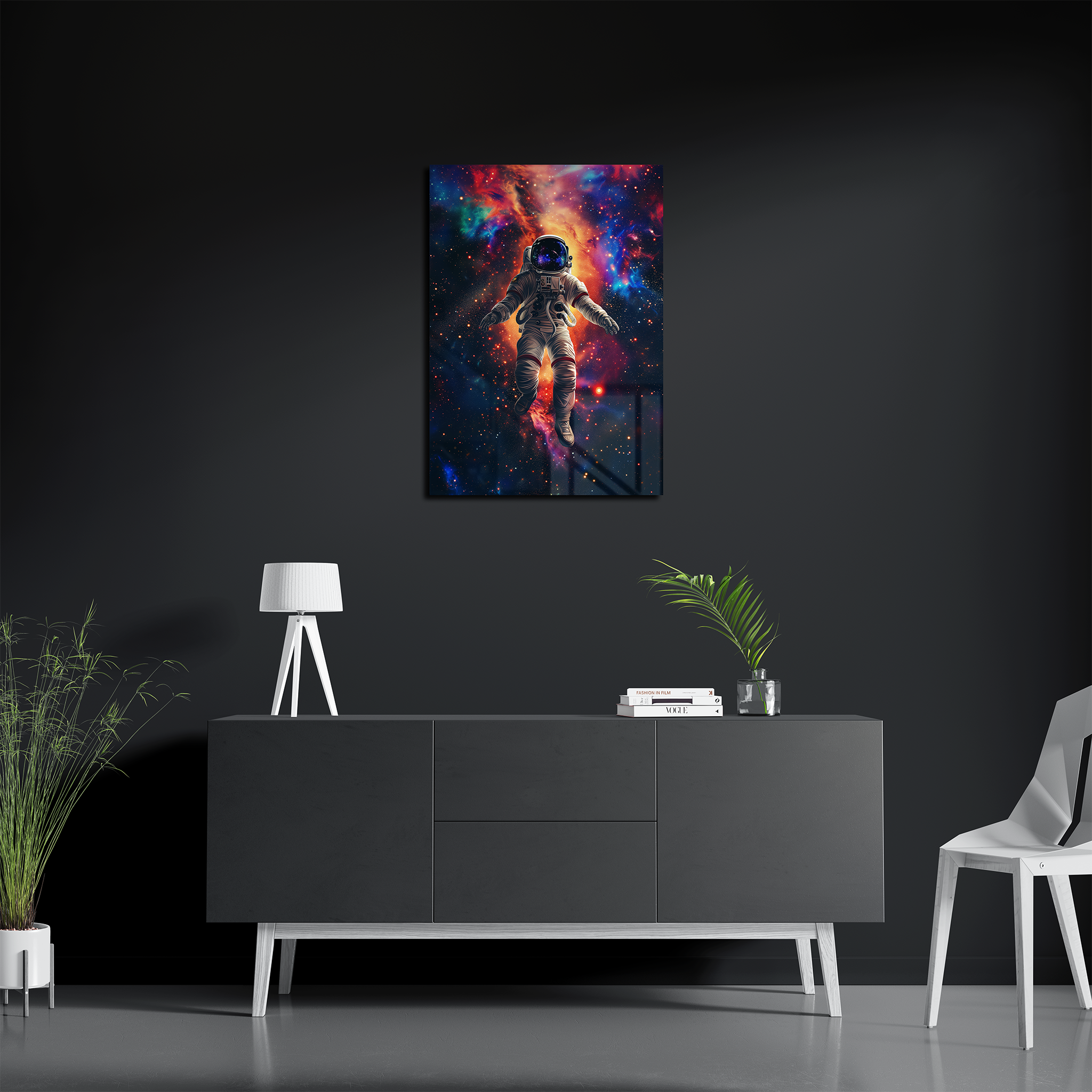 Astronaut Rainbow Galaxy