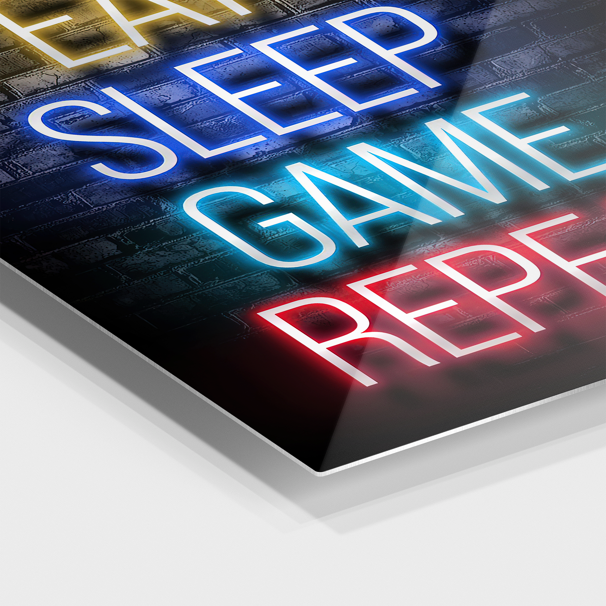Eat Sleep Game Repeat Neon Lights