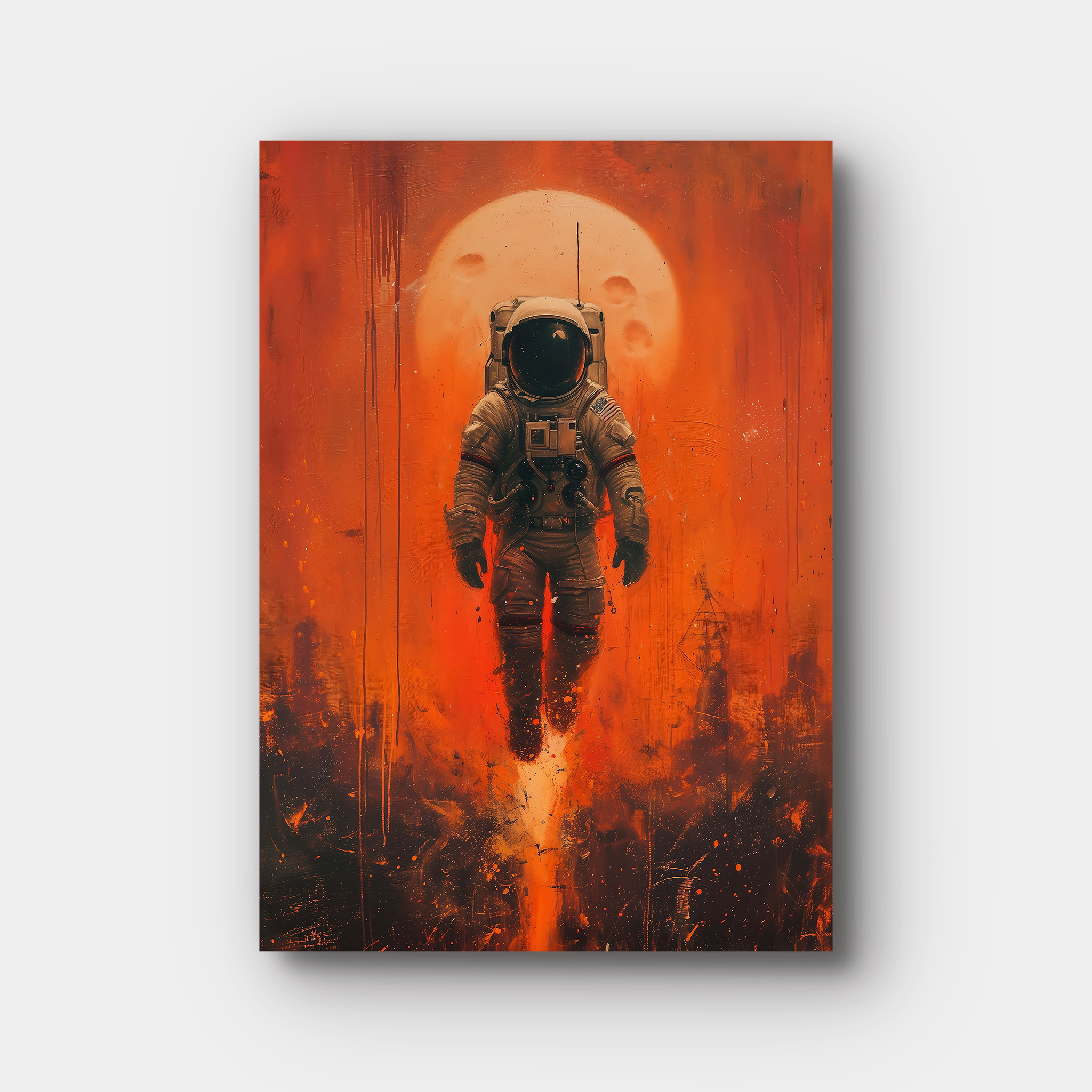 Floating Astronaut Paint Art