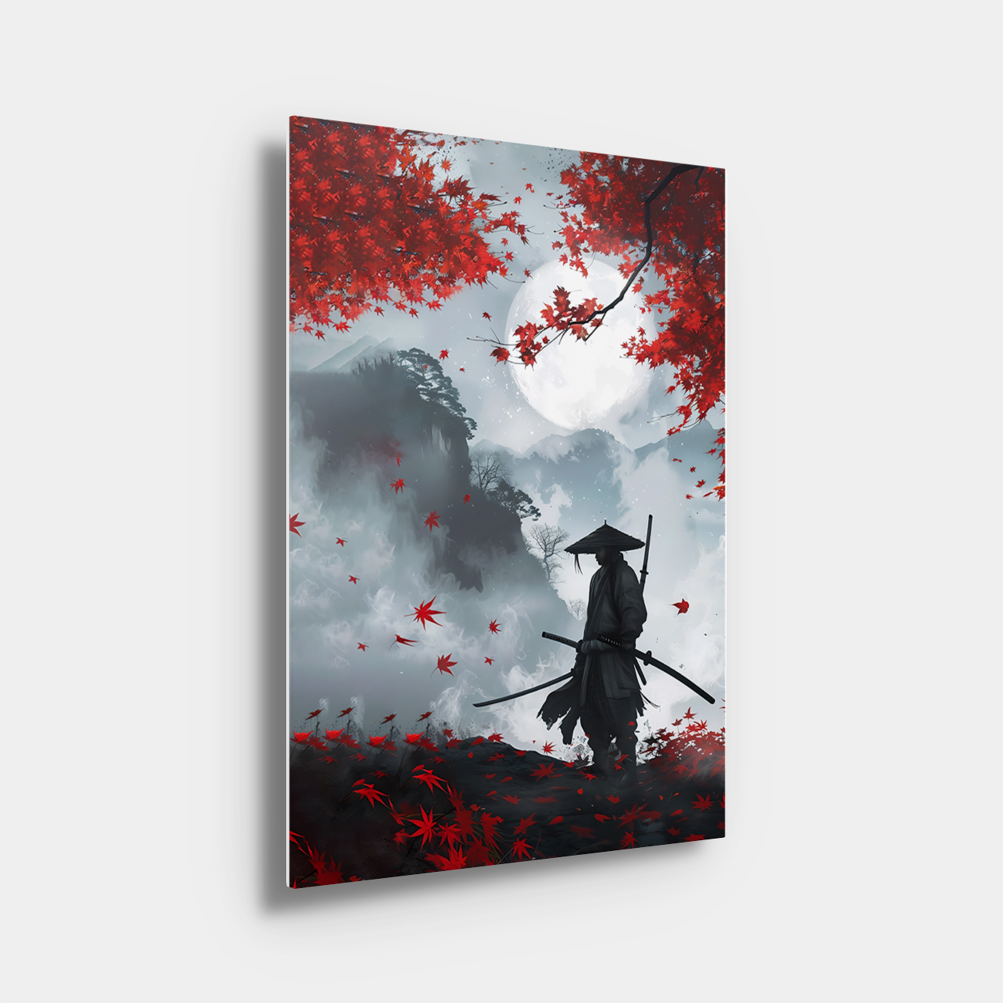 Samurai In Red Autumn Leaves